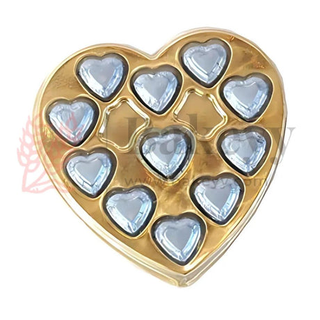 11 Cavity Golden Heart-Shaped Cavity Box | Chocolate tray | Valentine Chocolate Box | Chocolate Packaging Box | Gift Box | Pack of 10 - Bakeyy.com - India - 11 Cavity Golden Heart-Shaped Cavity Box | Chocolate tray | Valentine Chocolate Box | Chocolate Packaging Box | Gift Box | Pack of 10 - Default Title