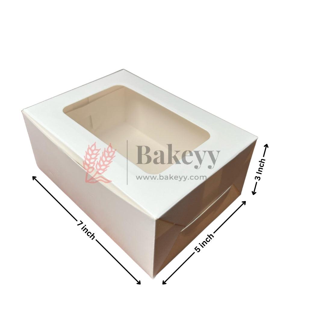 5x7X3 Inch Cake Box with Window – White | Cake packaging box | Pastry box | Pack of 25 - Bakeyy.com - India - 5x7X3 Inch Cake Box with Window – White | Cake packaging box | Pastry box | Pack of 25 - Default Title
