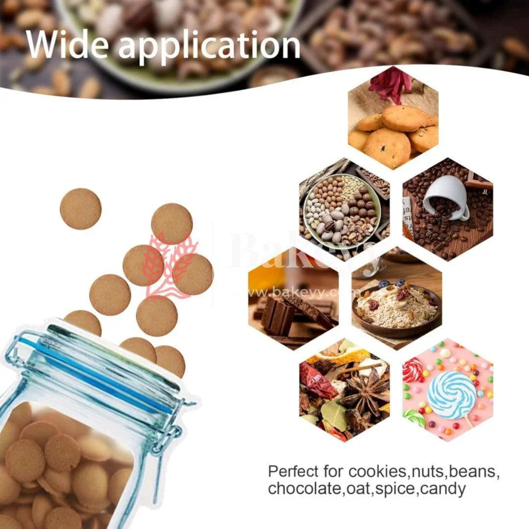 250 gm | Zip Lock Pouch | Blue Jar Designed |16.5 x 24.5 CM | Standing Pouch | Pack of 50 - Bakeyy.com - India - 250 gm | Zip Lock Pouch | Blue Jar Designed |16.5 x 24.5 CM | Standing Pouch | Pack of 50 - 16.5x24.5 cm / 250 gm