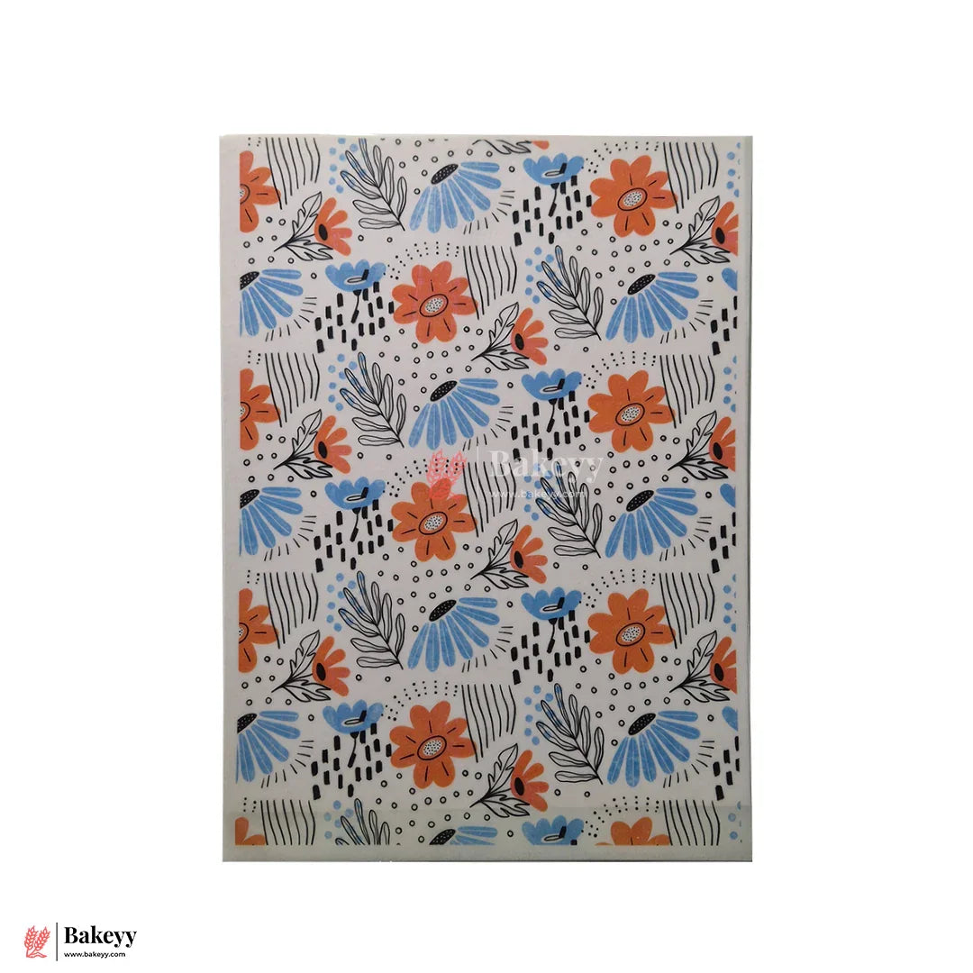 Colorful Edible Wafer Sheet – Modern Floral Art Print | Pack Of 1