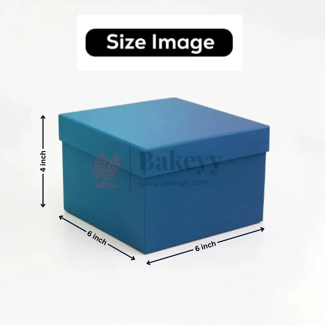 Premium Dual Shade Royal Blue Glitter Finish Rigid Hamper Box | Pack Of 1 - Bakeyy.com - India - Premium Dual Shade Royal Blue Glitter Finish Rigid Hamper Box | Pack Of 1 - 6x6x4 Inch