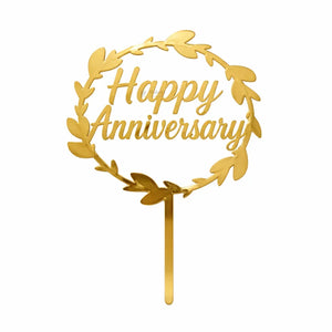 6 Inch | Happy Anniversary Cake Topper | Pack of 5 - Bakeyy.com - India - 6 Inch | Happy Anniversary Cake Topper | Pack of 5 - Design 5 125.00