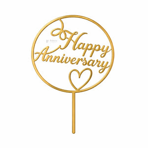 6 Inch | Happy Anniversary Cake Topper | Pack of 5 - Bakeyy.com - India - 6 Inch | Happy Anniversary Cake Topper | Pack of 5 - Design 4 125.00
