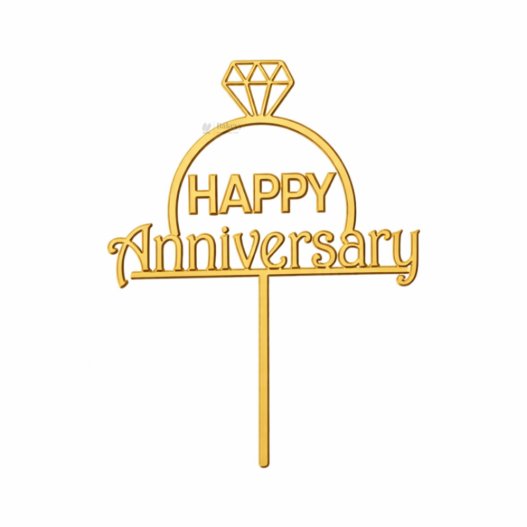6 Inch | Happy Anniversary Cake Topper | Pack of 5