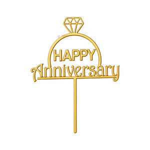 6 Inch | Happy Anniversary Cake Topper | Pack of 5 - Bakeyy.com - India - 6 Inch | Happy Anniversary Cake Topper | Pack of 5 - Design 2 125.00
