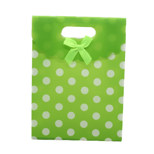 6x8 Inch Pvc Bag Polka Dot With Bow | Medium | Green Colour | Pack of 10 - Bakeyy.com - India - 6x8 Inch Pvc Bag Polka Dot With Bow | Medium | Green Colour | Pack of 10 - Default Title