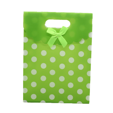 6x8 Inch Pvc Bag Polka Dot With Bow | Medium | Green Colour | Pack of 10 - Bakeyy.com - India - 6x8 Inch Pvc Bag Polka Dot With Bow | Medium | Green Colour | Pack of 10 - Default Title
