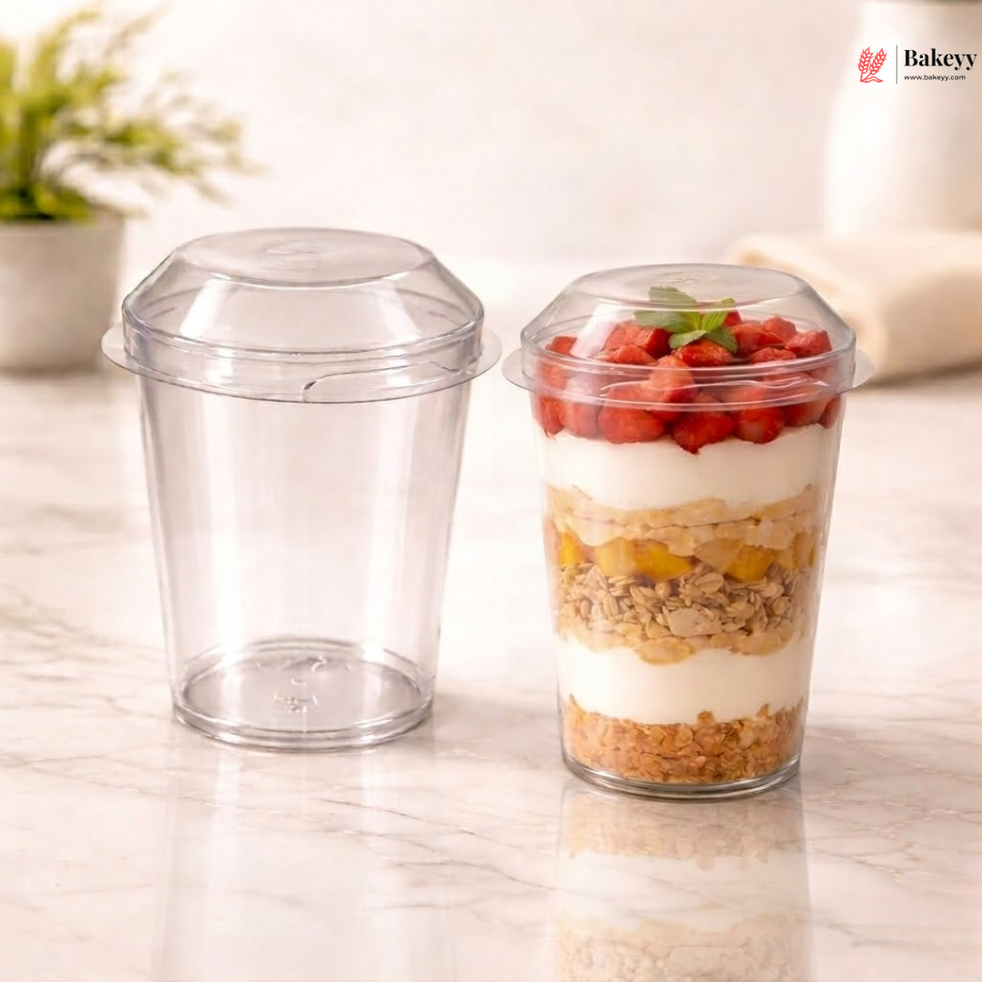 70 ml | Round Transparent Acrylic Box with Lid | Pack of 100