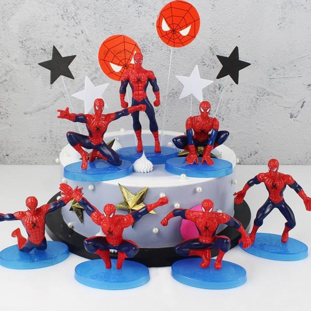 7 Pc Spiderman Cake Topper Set | Action Pose Figures | 2 Sizes Available | Pack of 1