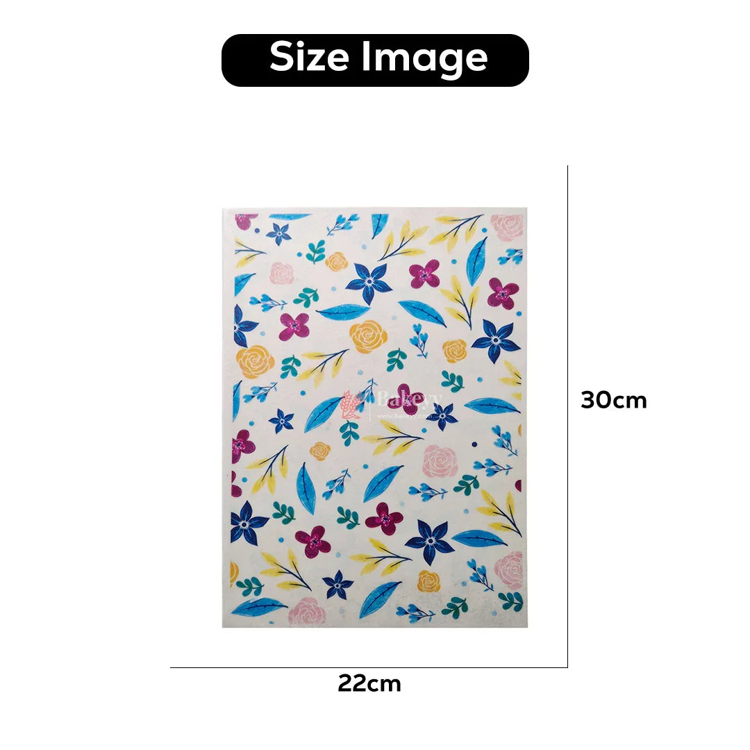 Colorful Edible Wafer Sheet – Vibrant Spring Floral Design | Pack Of 1