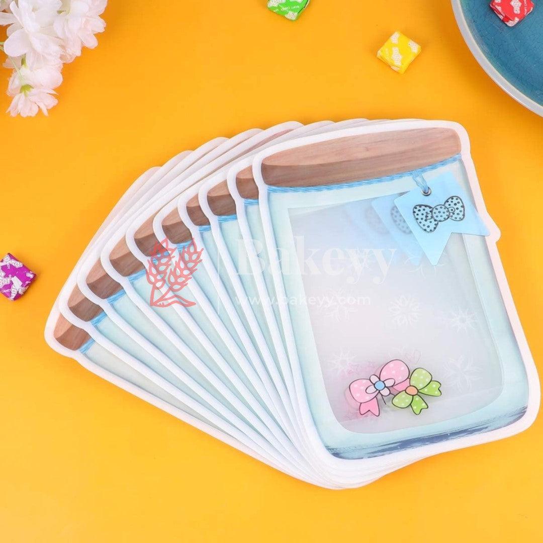 100 gm | Zip Lock Pouch | Blue Jar Designed |13.5 x 19.5 CM | Standing Pouch | Pack of 50 - Bakeyy.com - India - 100 gm | Zip Lock Pouch | Blue Jar Designed |13.5 x 19.5 CM | Standing Pouch | Pack of 50 - 13.5x19.5 cm / 100 gm