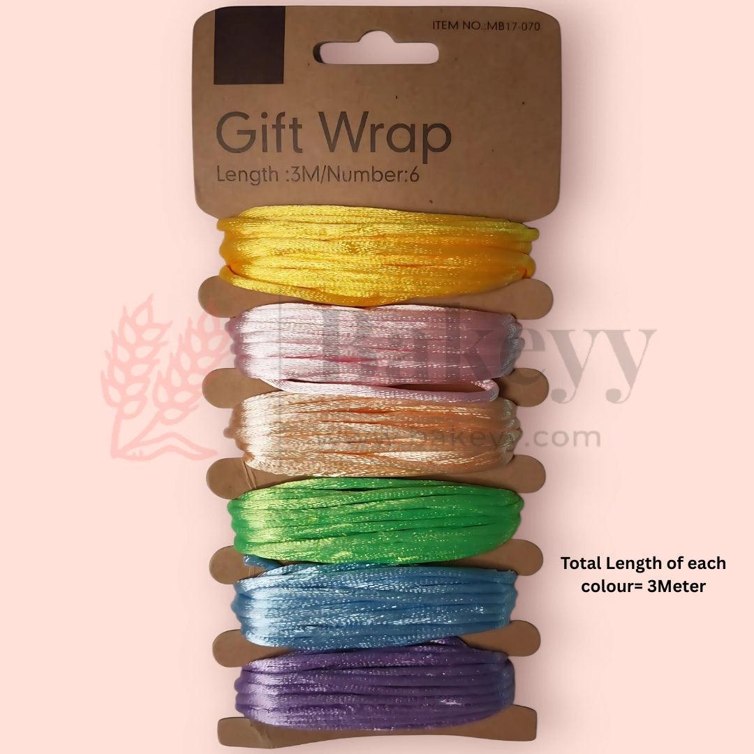 6 in 1 Satin Gift Wrap Ribbon| Satin Rope for DIY Crafts| 1 Piece - Bakeyy.com - India - 6 in 1 Satin Gift Wrap Ribbon| Satin Rope for DIY Crafts| 1 Piece - Default Title