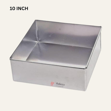 10 inch Aluminum Square Cake Mould| Perfect for Baking| Cake Tin 1 Piece - Bakeyy.com - India - 10 inch Aluminum Square Cake Mould| Perfect for Baking| Cake Tin 1 Piece - Default Title