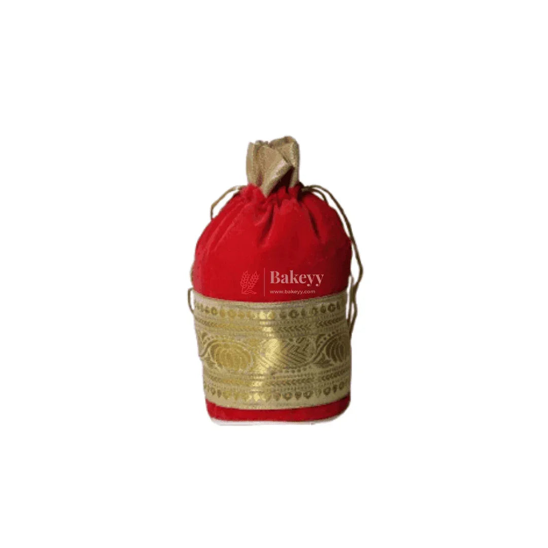 20x24 CM Design Potli Bag | Red colour | Pack Of 10 - Bakeyy.com - India - 20x24 CM Design Potli Bag | Red colour | Pack Of 10 - Default Title
