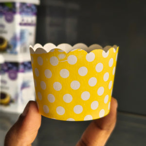 5 Cm | Polka Dot Scalloped Paper Cupcake Liner | Decorative Muffin Baking Cup | Pack of 50