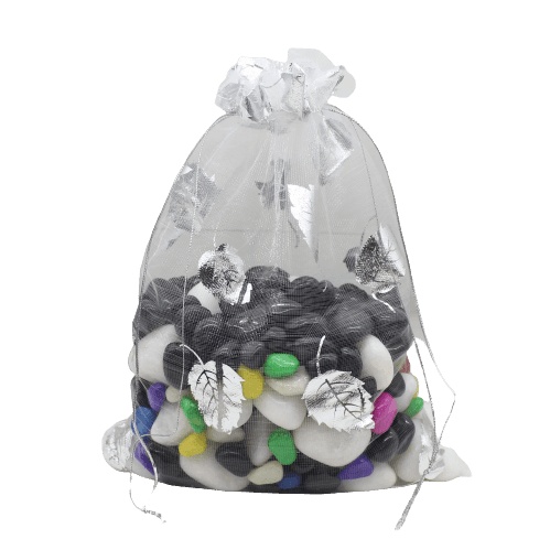 18x24 CM | Printed Organza Potli Bags | Pack of 40 | White Colour | Candy Bag - Bakeyy.com - India - 18x24 CM | Printed Organza Potli Bags | Pack of 40 | White Colour | Candy Bag - Default Title