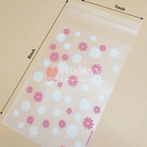 Daisy Flower Cellophane Bags |Clear Plastic Self Sealing Envelope Crystal Bag | Pack of 100 - Bakeyy.com - India - Daisy Flower Cellophane Bags |Clear Plastic Self Sealing Envelope Crystal Bag | Pack of 100 - 7x9