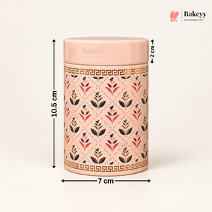 7×10.5 cm | Printed Round Tin Box with Lid | Multiple Designs | Pack of 4