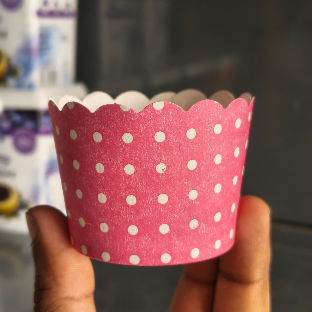5 Cm | Polka Dot Mix Design | Muffin Cups | Scalloped Paper Design | Pack of 50