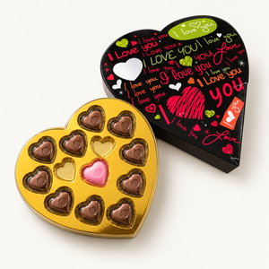 Heart Shape Chocolate Gift Box with Tray | 11 Cavity Tray | Premium Valentine Packaging | Pack of 25
