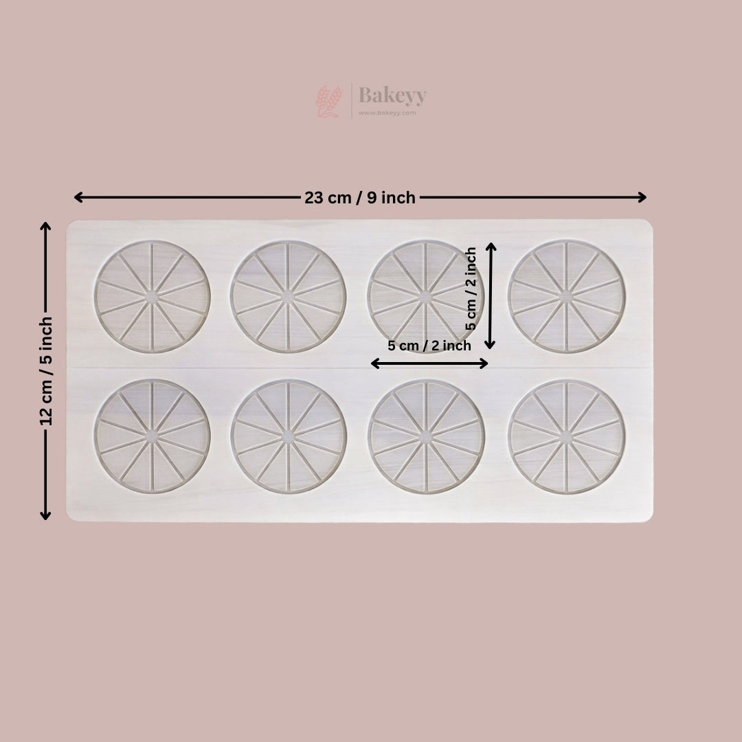 8 Cavity Citrus Slice Silicone Chocolate Mould Non-Stick Flexible Garnishing Mould for Chocolate | Pack of 1