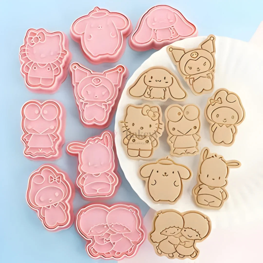 8CavityCuteCartoonCharacterCookieCutter_EmbosserSet - Bakeyy.com