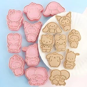 8CavityCuteCartoonCharacterCookieCutter_EmbosserSet - Bakeyy.com