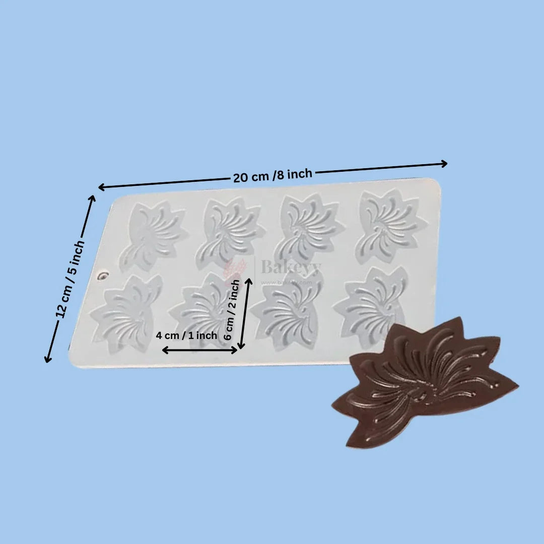 8 Cavity Floral & Swirl Silicone Chocolate Garnishing Mould | Pack of 1