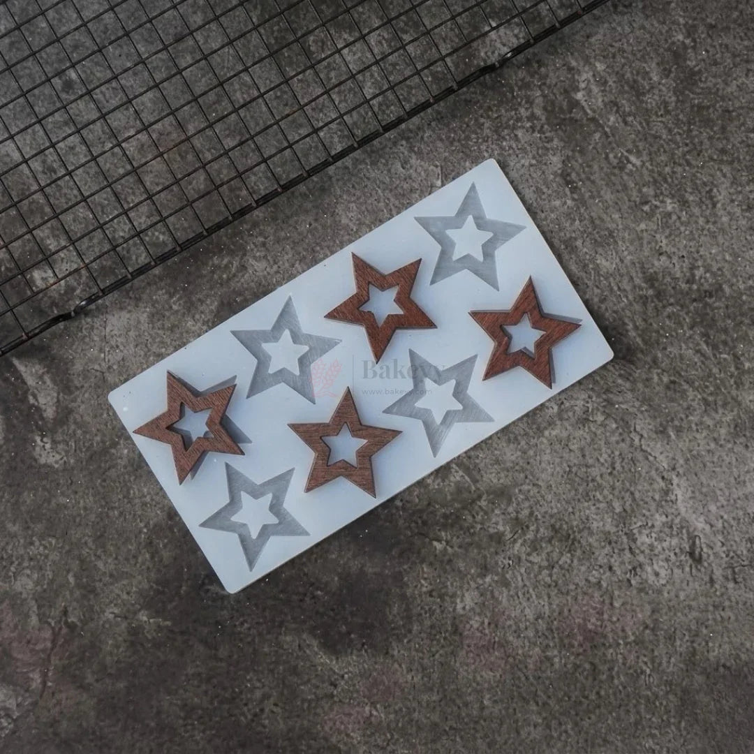 8 Cavity Star Shape Silicone Chocolate & Garnishing Mould | Pack of 1