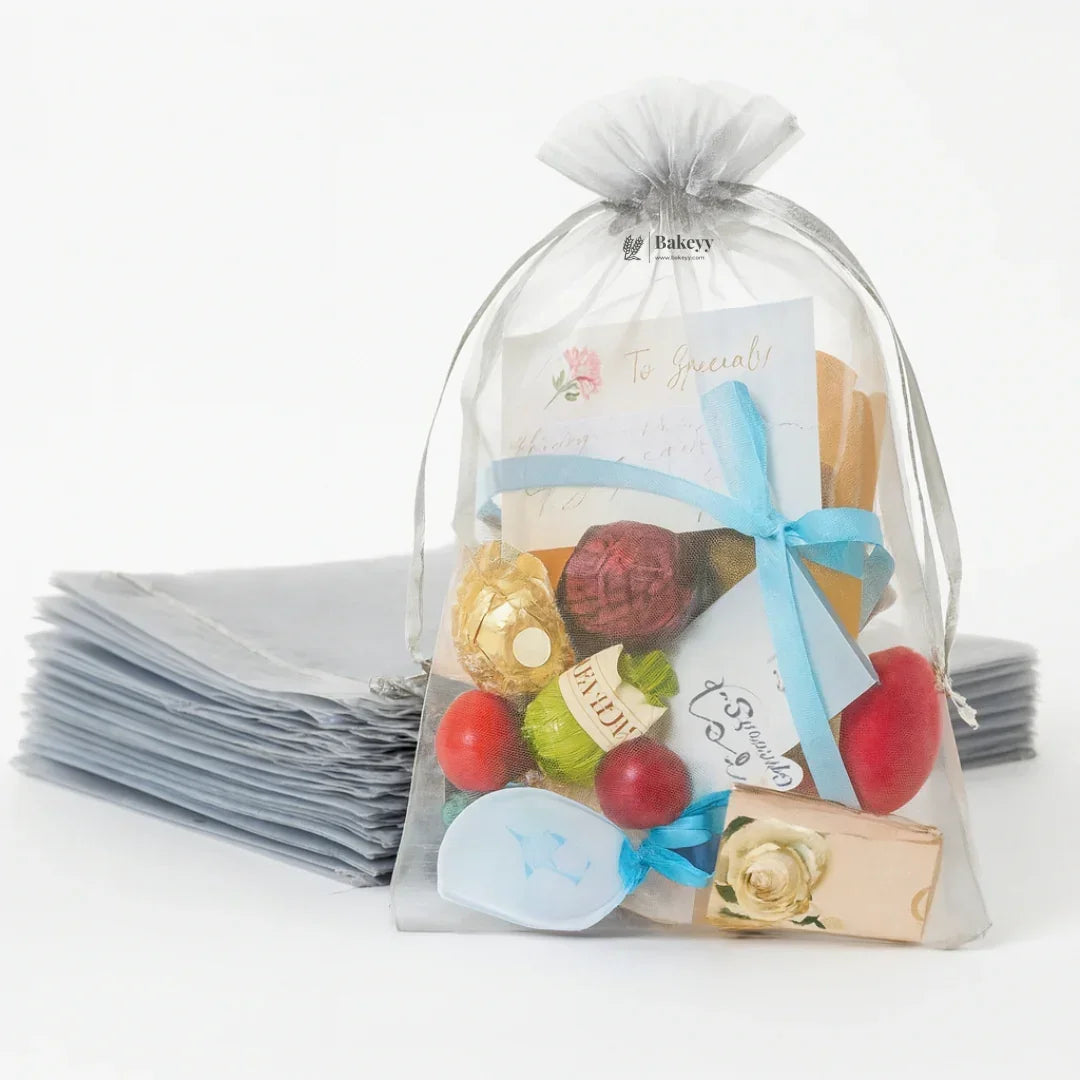 Grey Colour Organza Potli Bag