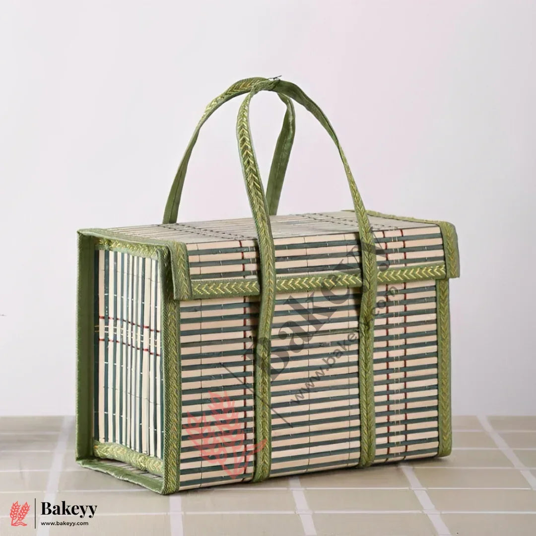 30 x 15 x 20 cm | Green Wooden baskets |1 Piece - Bakeyy.com - India - 30 x 15 x 20 cm | Green Wooden baskets |1 Piece - Default Title