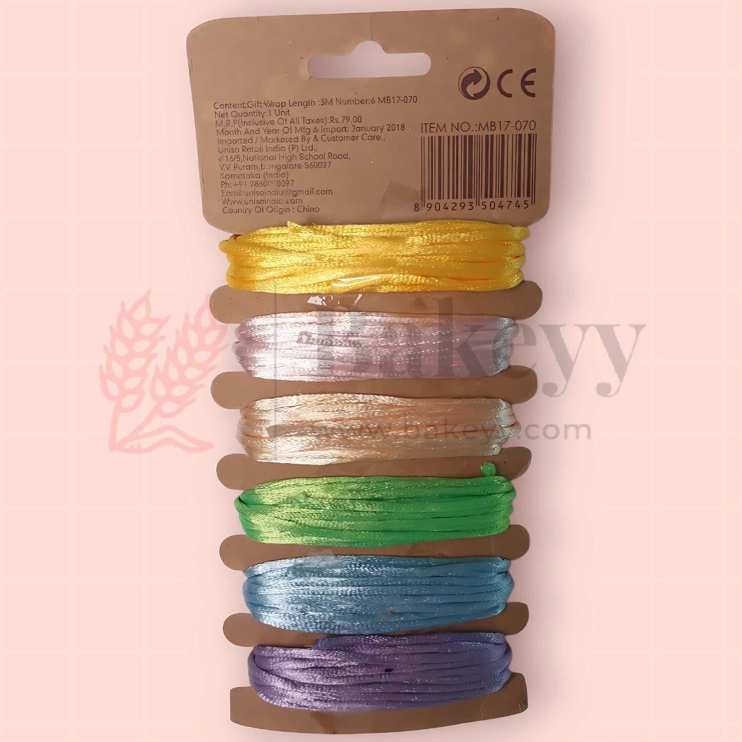 6 in 1 Satin Gift Wrap Ribbon| Satin Rope for DIY Crafts| 1 Piece - Bakeyy.com - India - 6 in 1 Satin Gift Wrap Ribbon| Satin Rope for DIY Crafts| 1 Piece - Default Title
