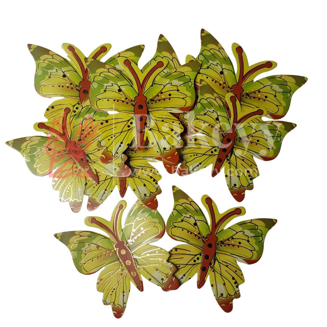 Yellow| Mystic Butterfly toppers| Pack of 10 toppers| Butterfly with golden lining - Bakeyy.com - India - Yellow| Mystic Butterfly toppers| Pack of 10 toppers| Butterfly with golden lining - Default Title