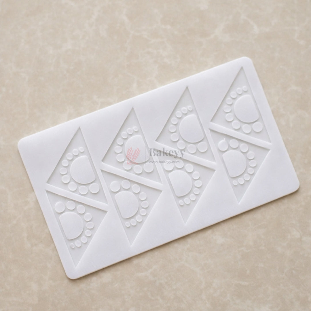 8 Cavity Triangle Pattern Polka Dot Silicone Mould for Chocolates & Cake Garnish | Triangle Design | Pack of 1