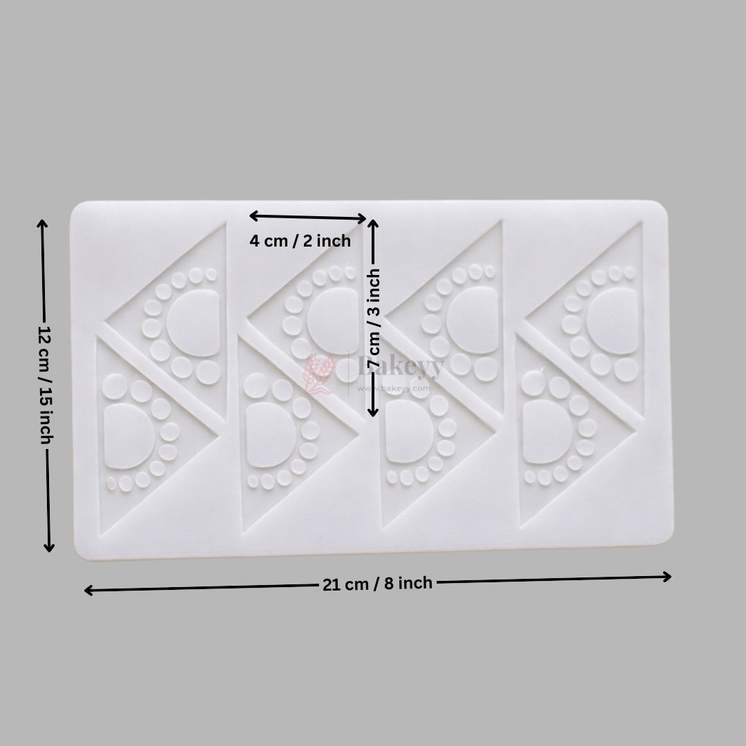8 Cavity Triangle Pattern Polka Dot Silicone Mould for Chocolates & Cake Garnish | Triangle Design | Pack of 1