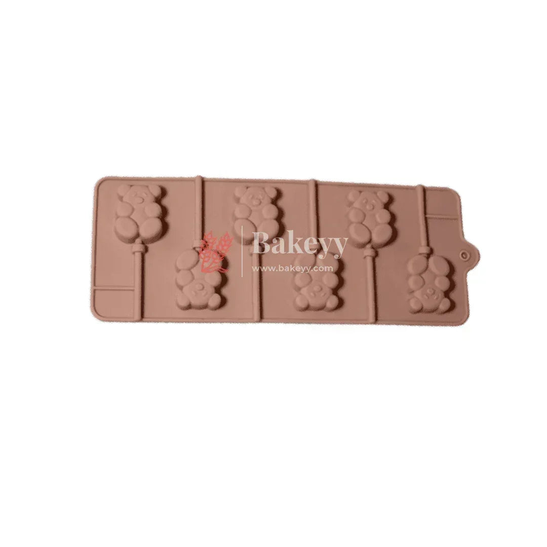 Silicone Teddy Design Lollypop Mould | Chocolate Mould - Bakeyy.com - India - Silicone Teddy Design Lollypop Mould | Chocolate Mould - Default Title