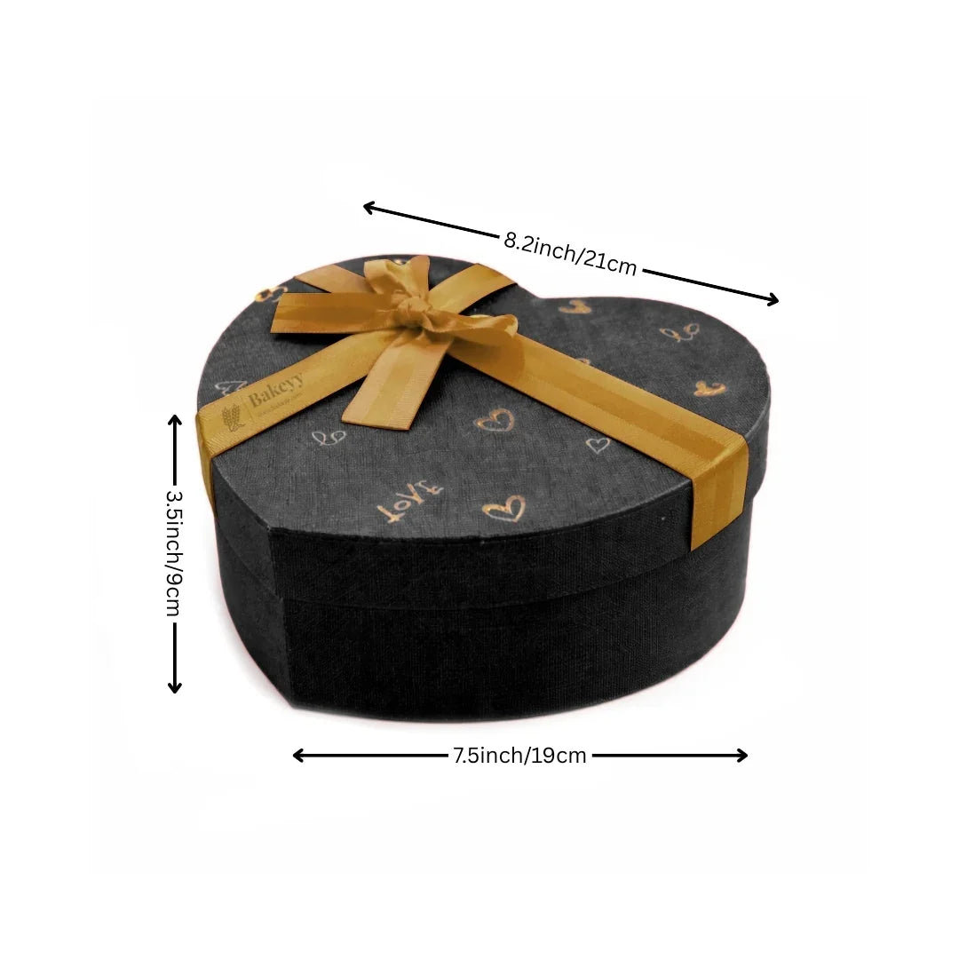 Heart Shape Rigid Hamper Box with Ribbon Lid | Premium Packaging for Chocolates or Gifts | Pack of 1