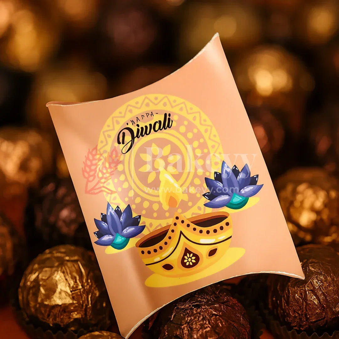 14x11 cm | Premium Diwali Pillow chocolate box | Pack of 10 - Bakeyy.com - India - 14x11 cm | Premium Diwali Pillow chocolate box | Pack of 10 - Default Title