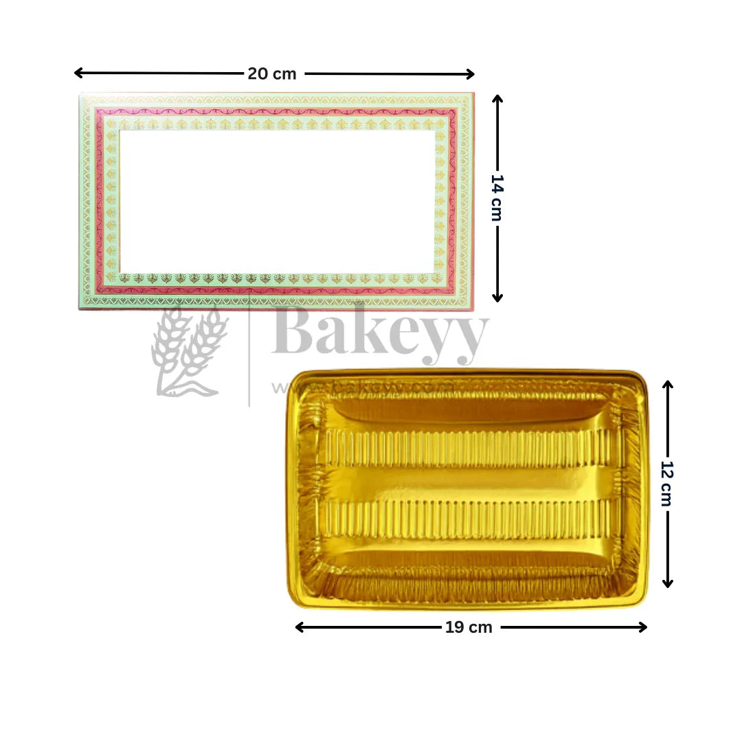Half Kg Sweet Box | Transparent Sweet box with Golden tray | Pack of 10 - Bakeyy.com - India - Half Kg Sweet Box | Transparent Sweet box with Golden tray | Pack of 10 - Default Title