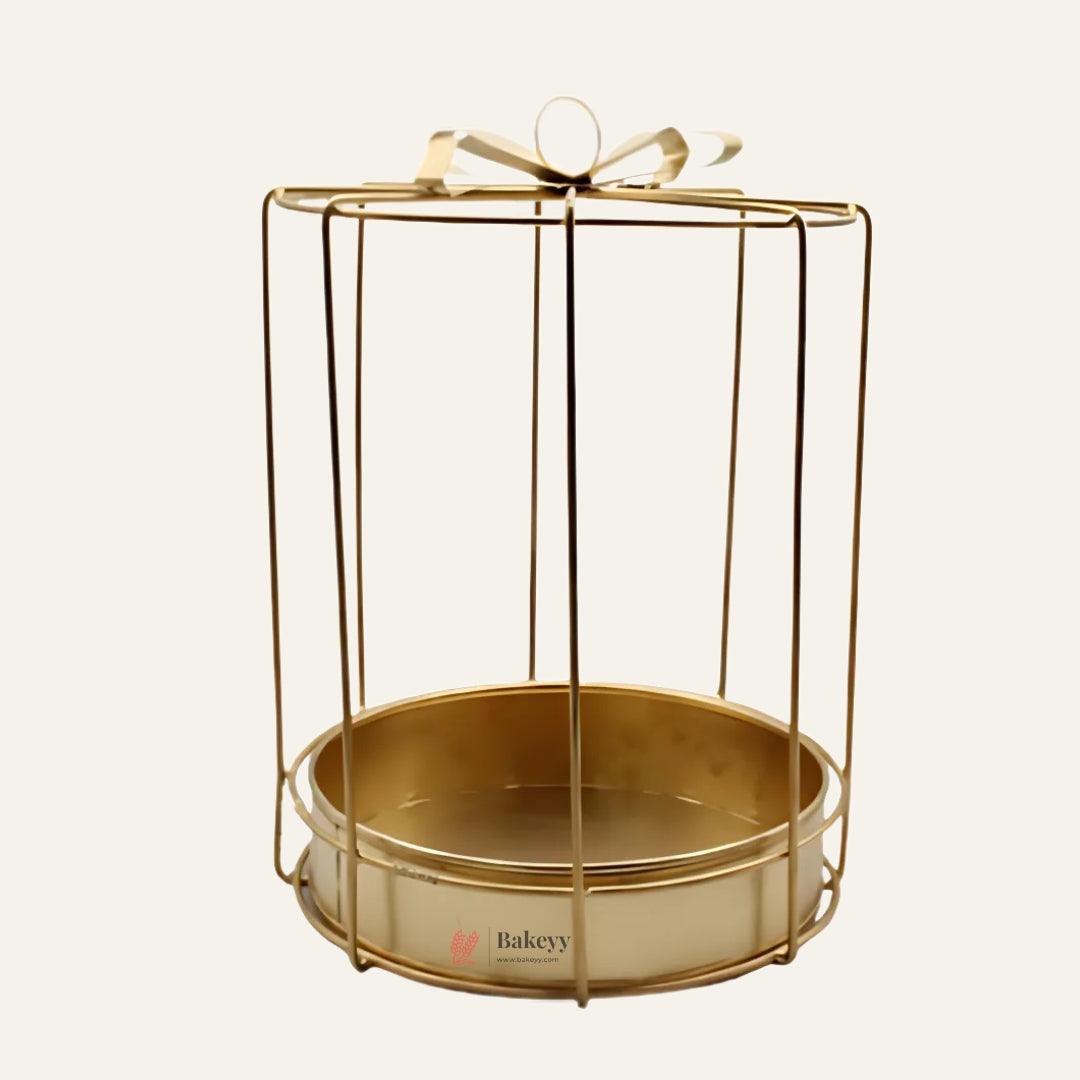 White Round Wedding Hamper Metal Basket, Packaging | Home Decor | Return Gift | Gifting | Packing Tray - Bakeyy.com - India - White Round Wedding Hamper Metal Basket, Packaging | Home Decor | Return Gift | Gifting | Packing Tray - Default Title