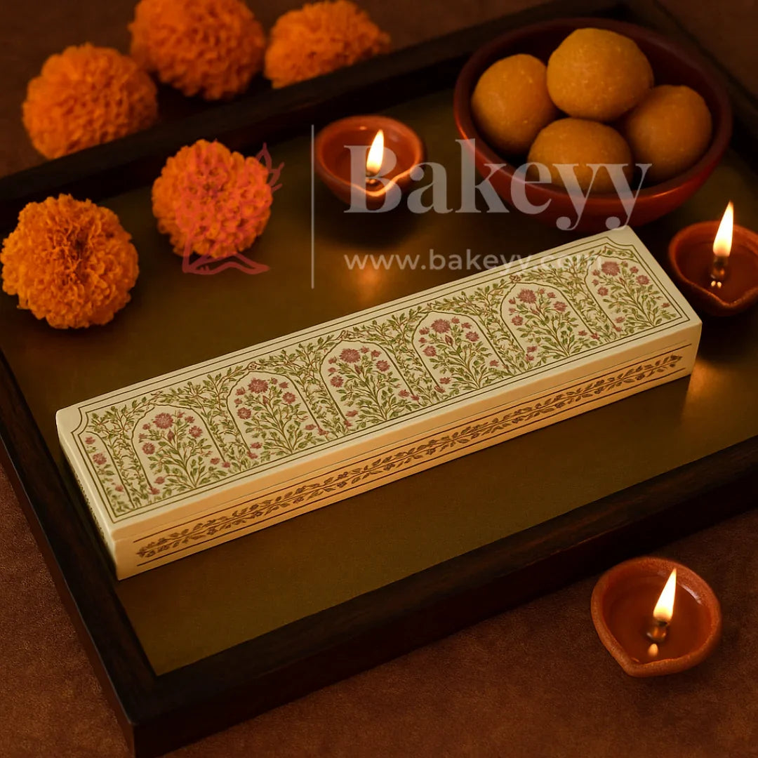 6 Cavities | Rigid Chocolate Box | Floral Print | Sweet box | 1 Piece