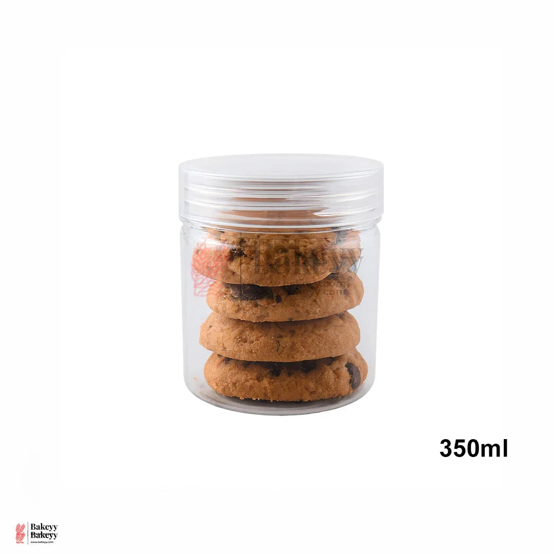 96mm Lid | 350ml Transparent Storage Jar With Transparent Lid | Pack Of 10