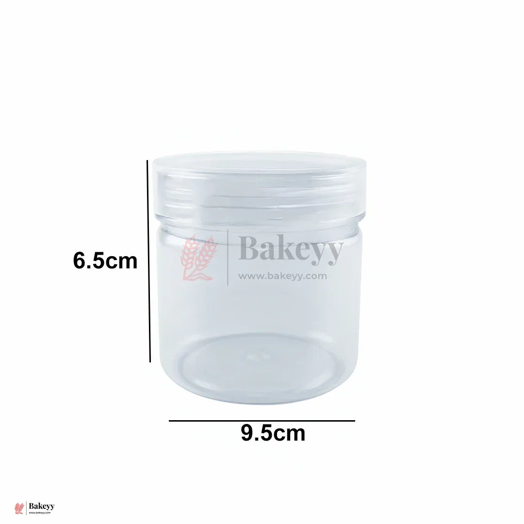 96mm Lid | 450ml Transparent Storage Jar With Transparent Lid | Pack Of 10