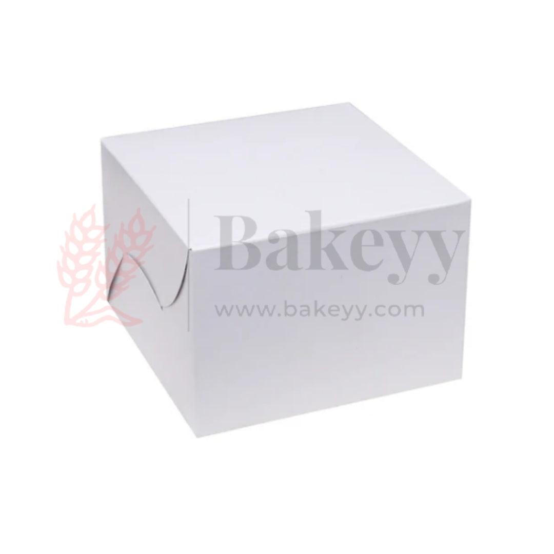 5x5x3 inch Plain White Cake Box | Grey Back Cake Box| Pack of 50 - Bakeyy.com - India - 5x5x3 inch Plain White Cake Box | Grey Back Cake Box| Pack of 50 - Default Title