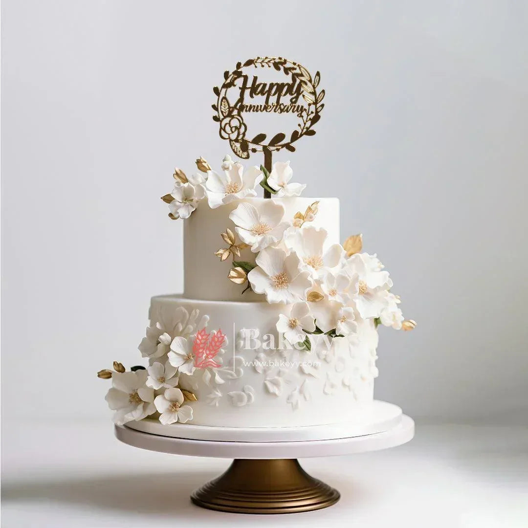 5 Inch Cake Topper Happy Anniversary - Bakeyy.com - India - 5 Inch Cake Topper Happy Anniversary - Default Title