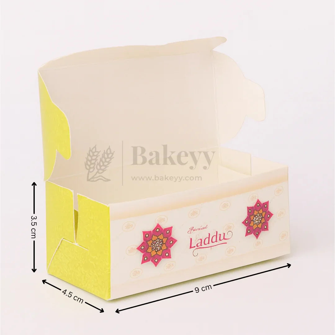 9x4.5x3.5 cm | 2 Ladoo sweet box | ITC Back | Pack of 100