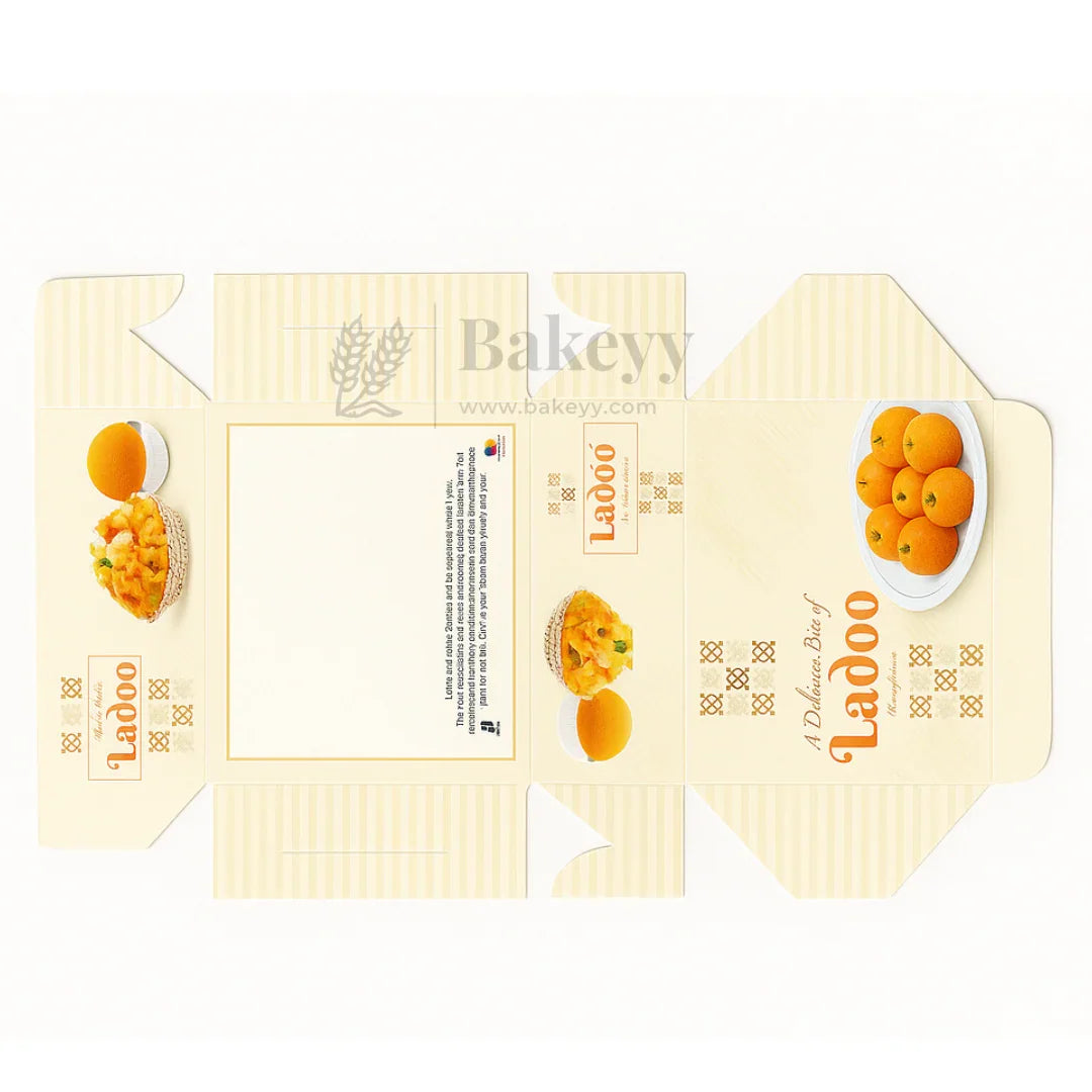 9x9x4 cm | 4 Ladoo sweet box | ITC Back | Pack of 100