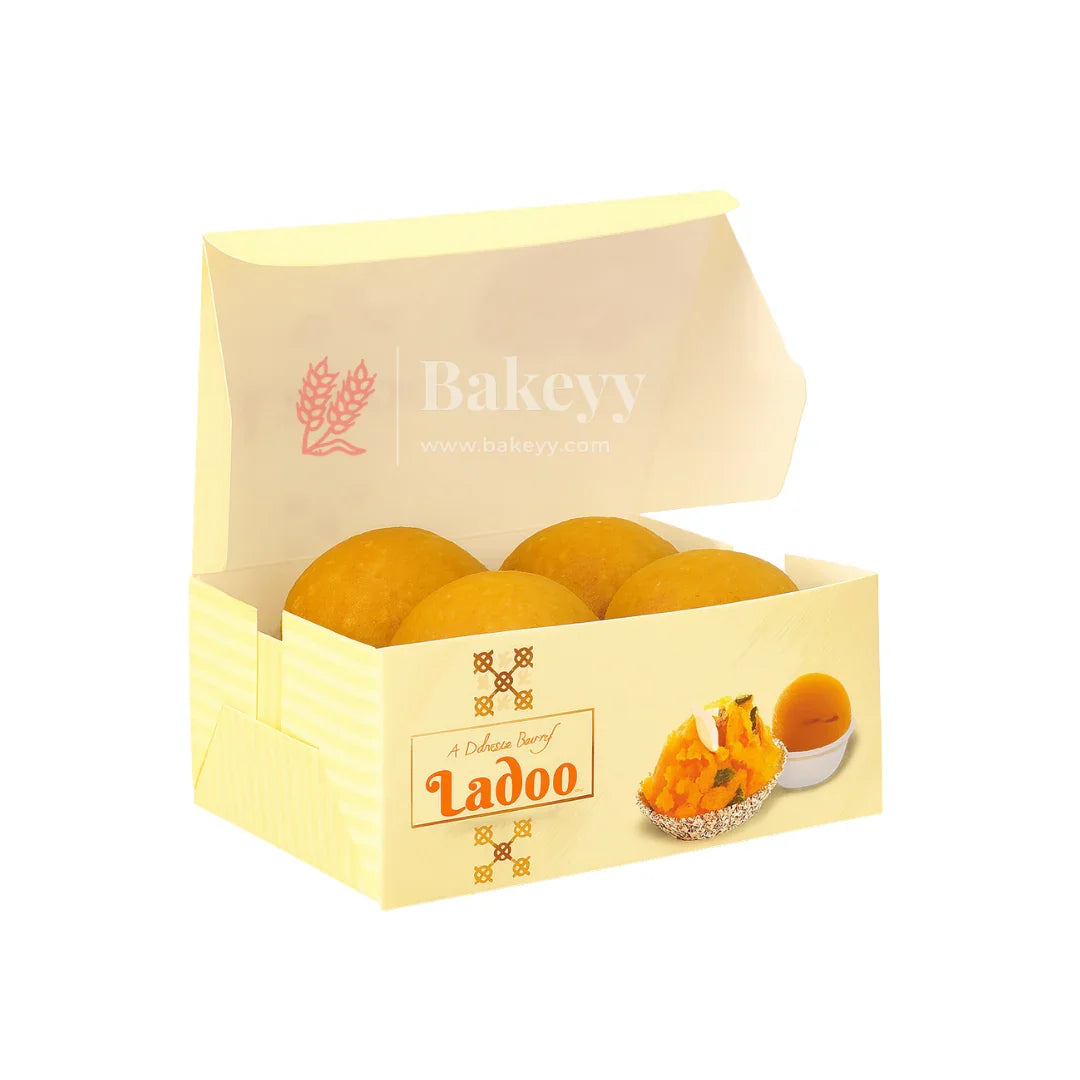 9x9x4 cm | 4 Ladoo sweet box | ITC Back | Pack of 100