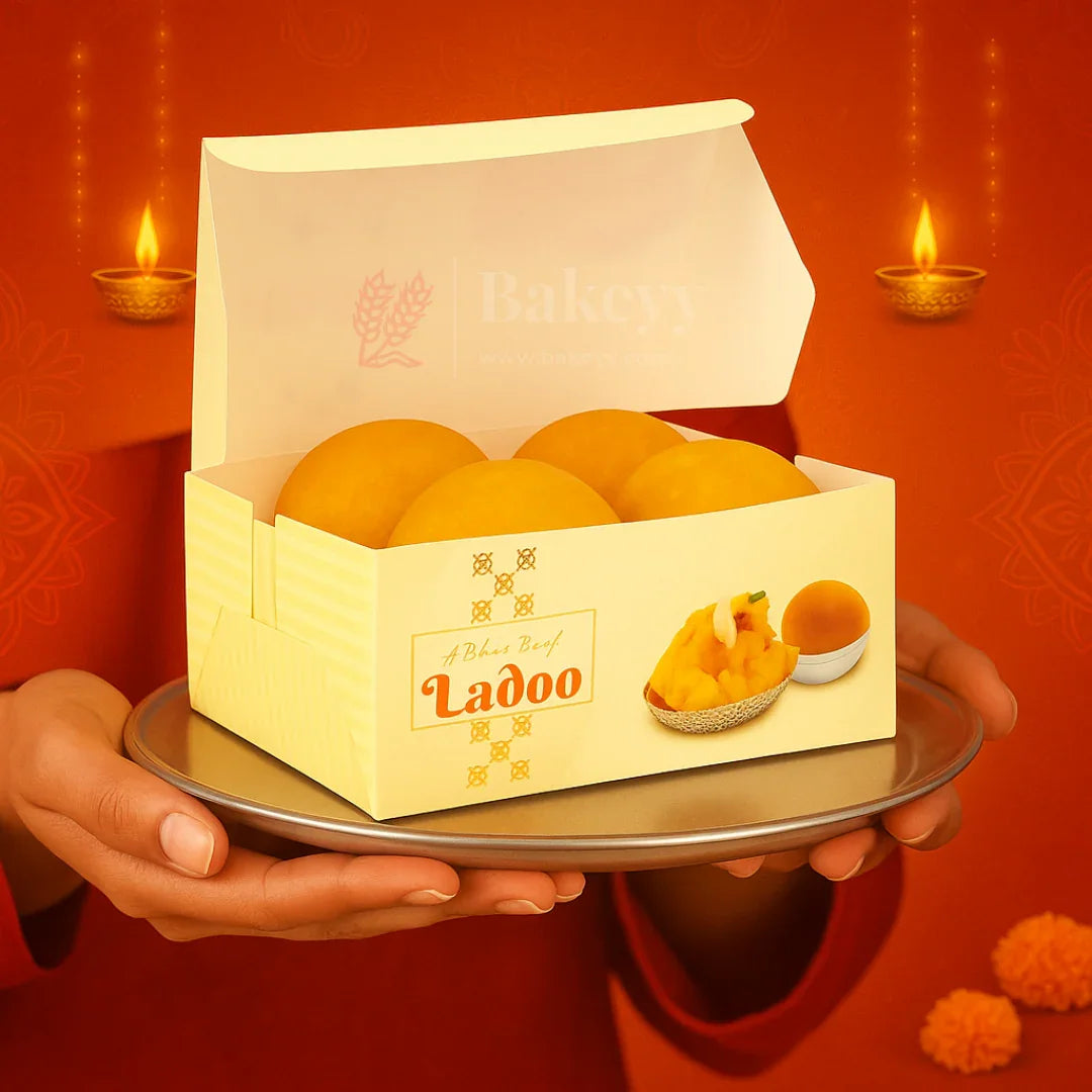 9x9x4 cm | 4 Ladoo sweet box | ITC Back | Pack of 100