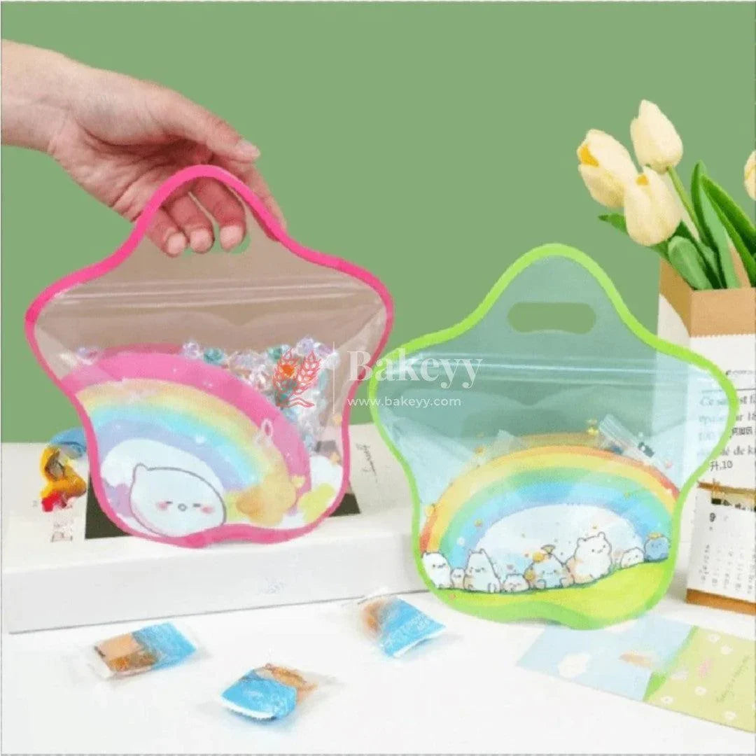 Star Shape | Fancy Zip Lock Pouches | 2 Colors in 1 Packet | Pack of 25